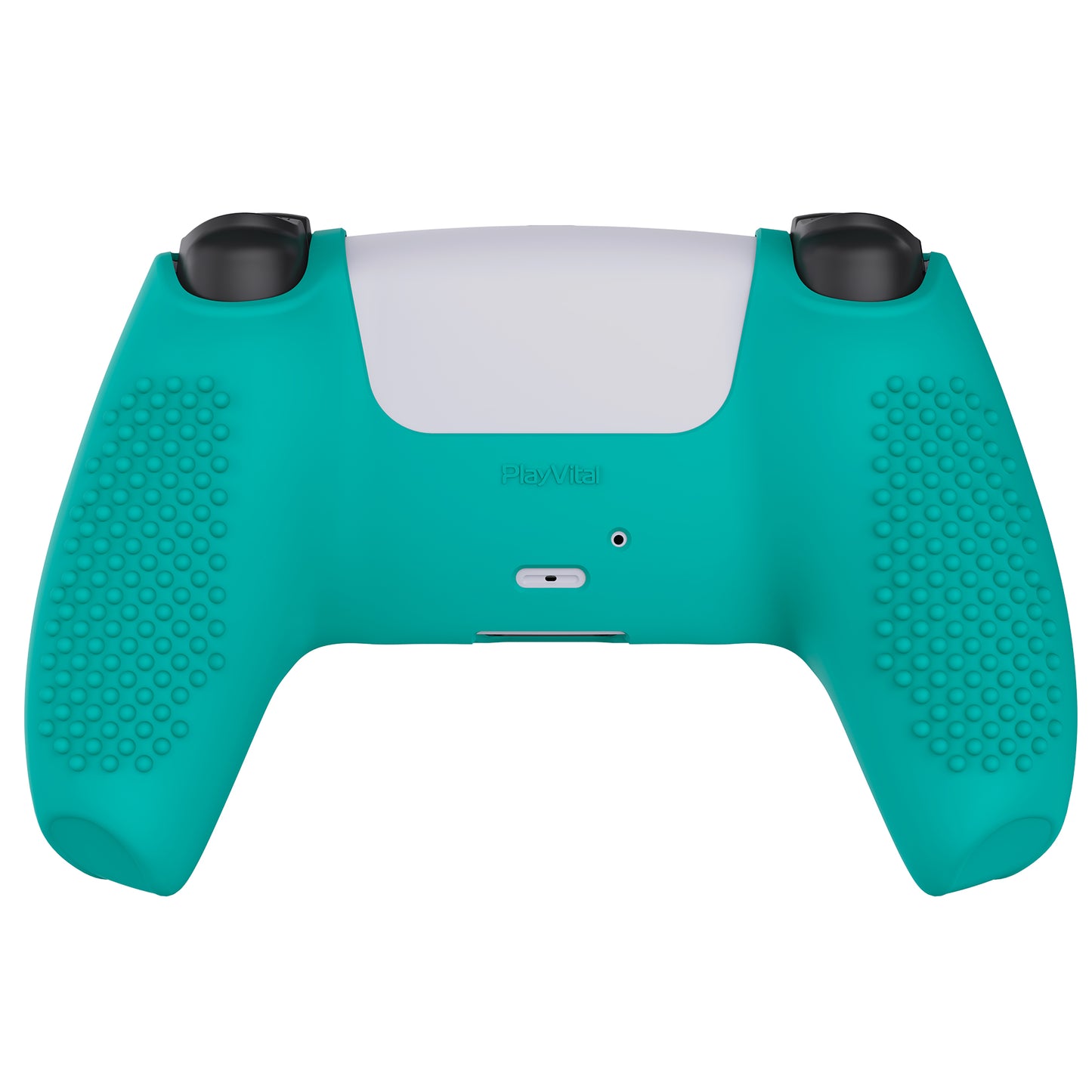 PlayVital 3D Studded Edition Anti-Slip Silicone Cover Skin with Thumb Grip Caps for PS5 Wireless Controller - Aqua Green - TDPF010 PlayVital