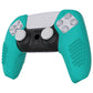 PlayVital 3D Studded Edition Anti-Slip Silicone Cover Skin with Thumb Grip Caps for PS5 Wireless Controller, Compatible with Charging Station - Aqua Green  - TDPF020 PlayVital