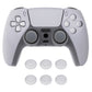 PlayVital 3D Studded Edition Anti-Slip Silicone Cover Skin with Thumb Grip Caps for PS5 Wireless Controller - Clear White - TDPF012 PlayVital