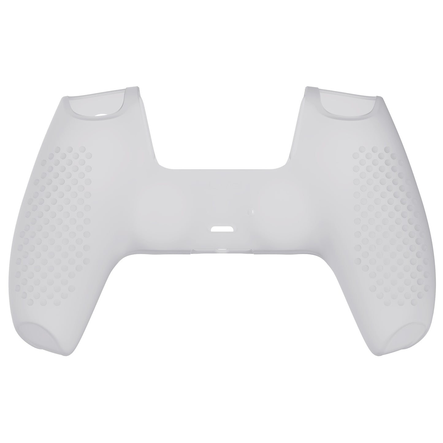 PlayVital 3D Studded Edition Anti-Slip Silicone Cover Skin with Thumb Grip Caps for PS5 Wireless Controller - Clear White - TDPF012 PlayVital