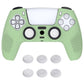 PlayVital 3D Studded Edition Anti-Slip Silicone Cover Skin with Thumb Grip Caps for PS5 Wireless Controller - Matcha Green - TDPF028 PlayVital