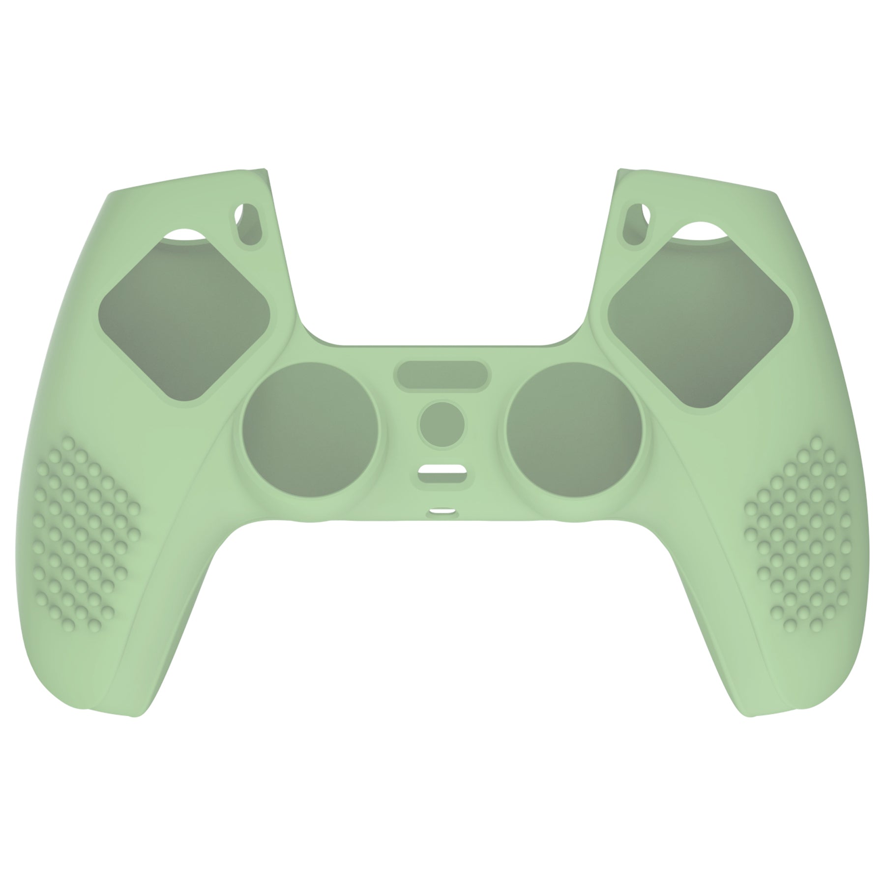 PlayVital 3D Studded Edition Anti-Slip Silicone Cover Skin with Thumb Grip Caps for PS5 Wireless Controller - Matcha Green - TDPF028 PlayVital