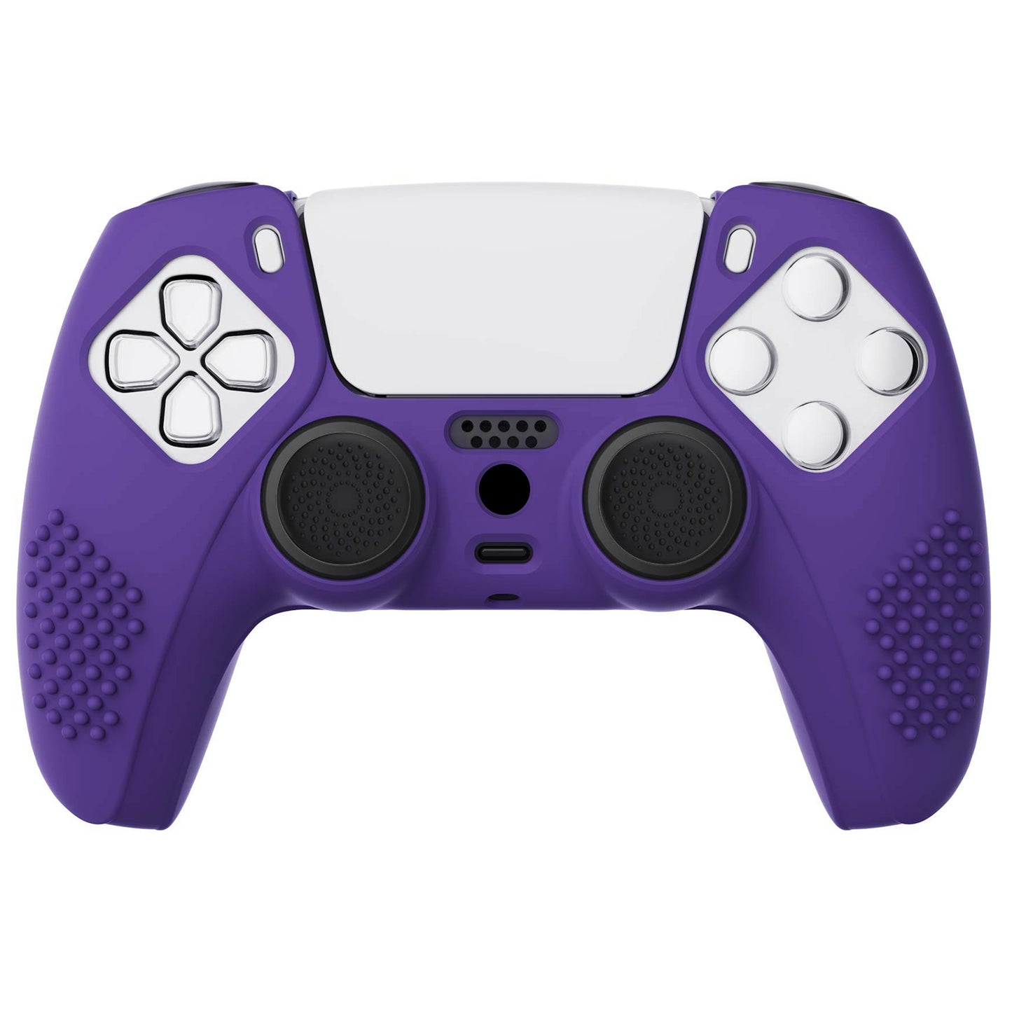 PlayVital 3D Studded Edition Anti-Slip Silicone Cover Skin with Thumb Grip Caps for PS5 Wireless Controller - Purple - TDPF007 PlayVital