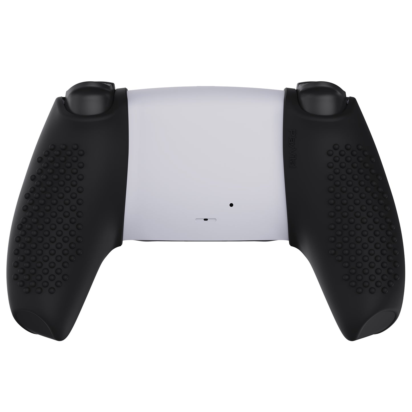 PlayVital 3D Studded Edition Anti-Slip Silicone Cover Skin with Thumb Grip Caps for PS5 Wireless Controller, Compatible with Charging Station - Black - TDPF015 PlayVital