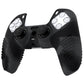 PlayVital 3D Studded Edition Anti-Slip Silicone Cover Skin with Thumb Grip Caps for PS5 Wireless Controller - Dark Gray & Black - TDPF037 PlayVital