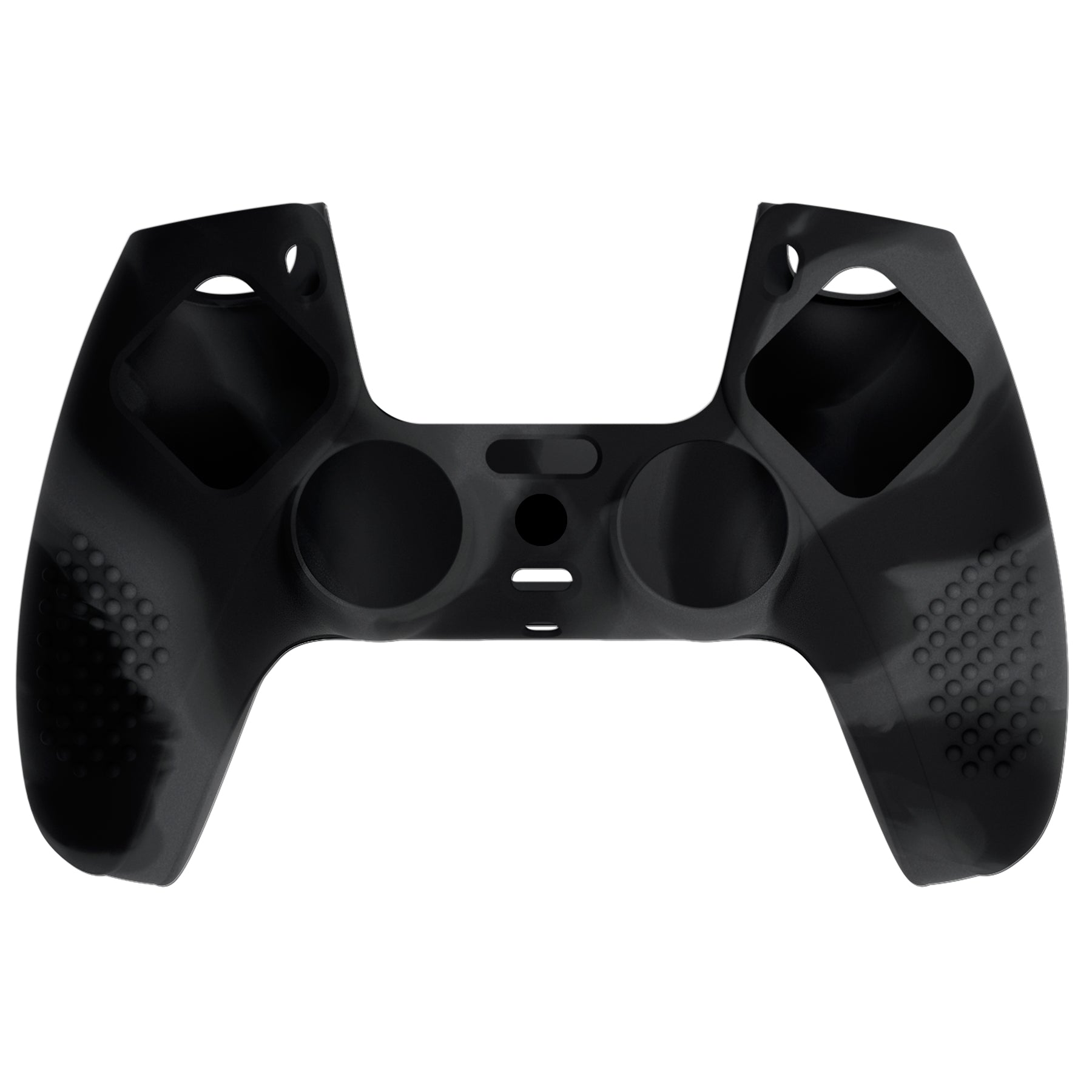 PlayVital 3D Studded Edition Anti-Slip Silicone Cover Skin with Thumb Grip Caps for PS5 Wireless Controller - Dark Gray & Black - TDPF037 PlayVital