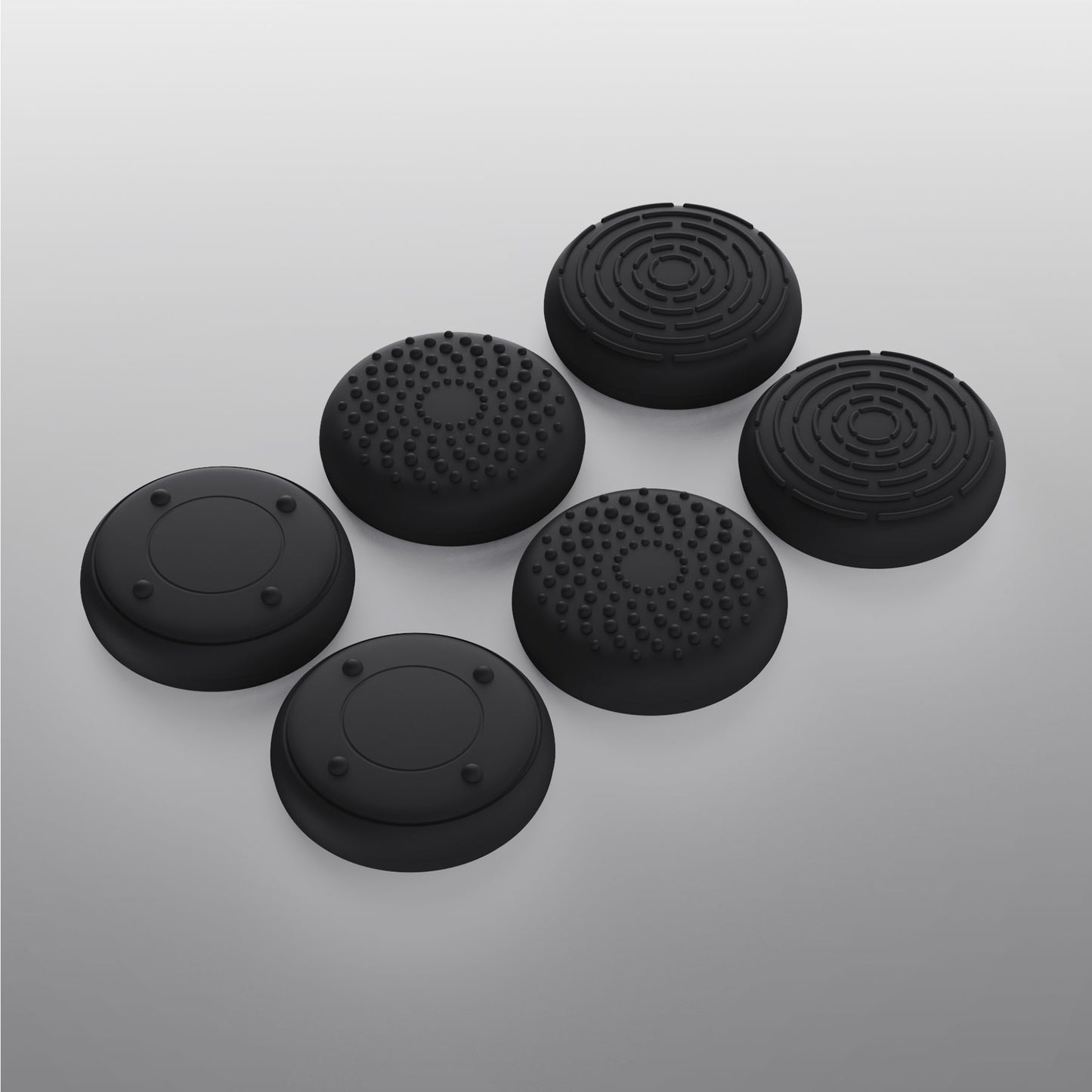 PlayVital 3D Studded Edition Anti-Slip Silicone Cover Skin with Thumb Grip Caps for PS5 Wireless Controller - New Hope Gray & Black - TDPF036 PlayVital