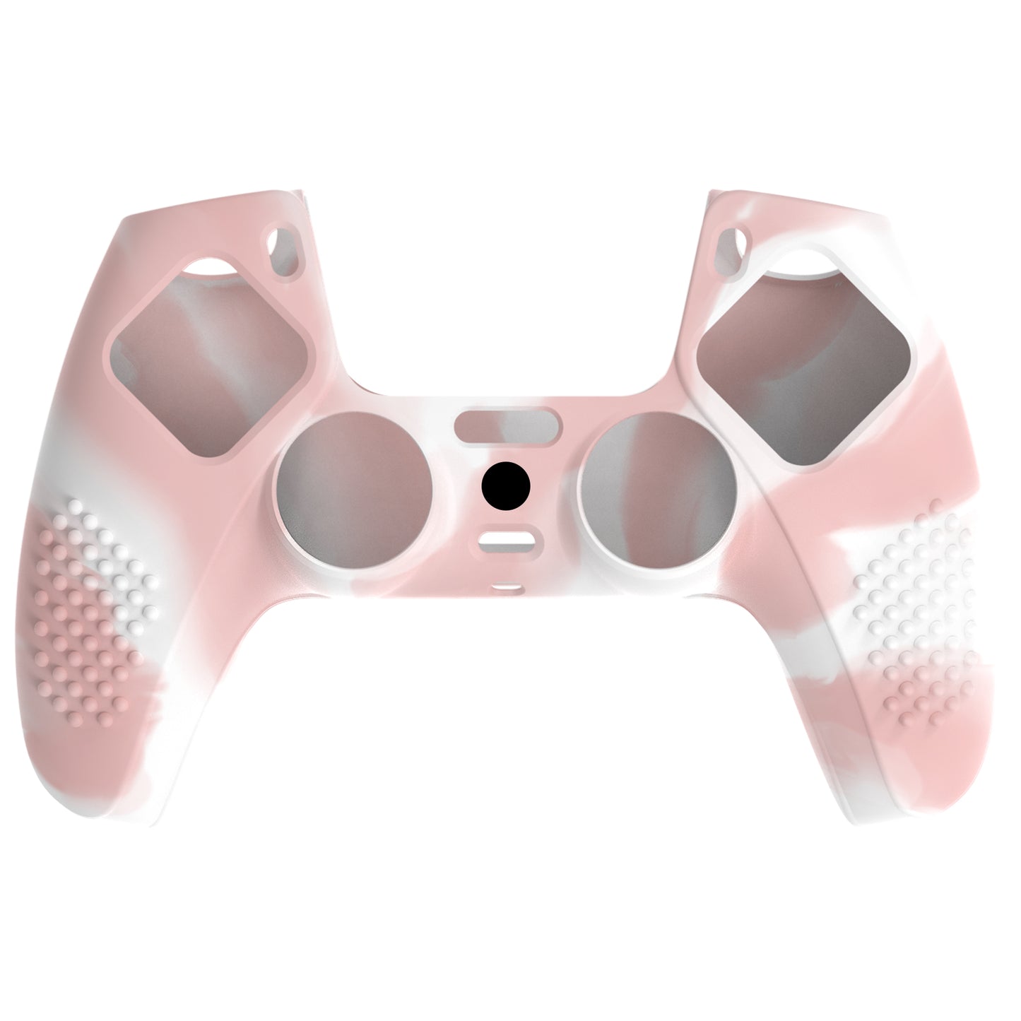 PlayVital 3D Studded Edition Anti-Slip Silicone Cover Skin with Thumb Grip Caps for PS5 Wireless Controller - Pink & White - TDPF038 PlayVital