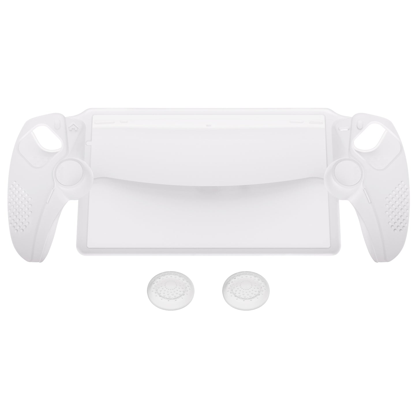 PlayVital 3D Studded Edition Anti-Slip Silicone Protective Case with Thumb Grips for PS Portal Remote Player - Clear White - CYRPFP003 PlayVital