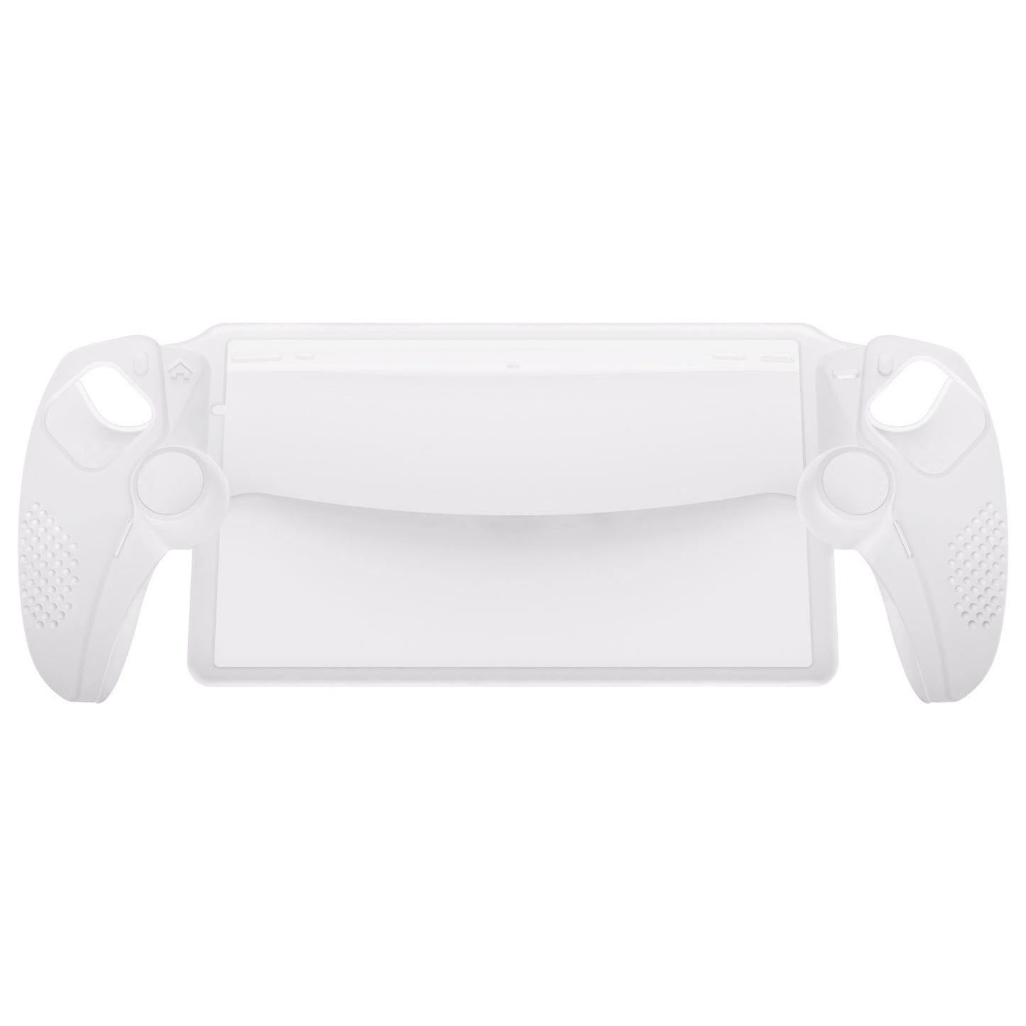 PlayVital 3D Studded Edition Anti-Slip Silicone Protective Case with Thumb Grips for PS Portal Remote Player - Clear White - CYRPFP003 PlayVital