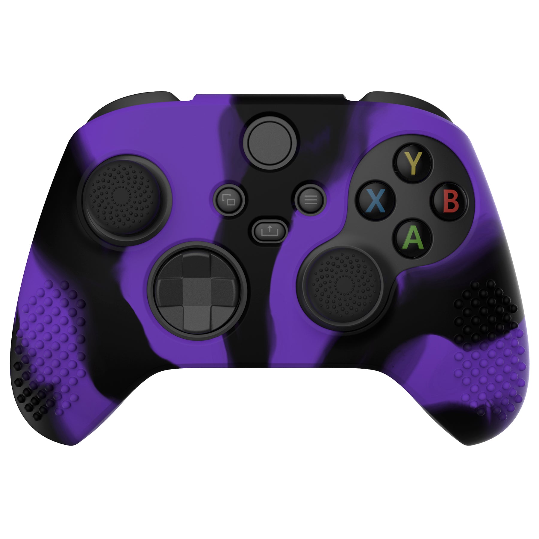 PlayVital 3D Studded Edition Anti-slip Silicone Cover Skin with Thumb Grip Caps for Xbox Series X/S Controller & Xbox Core Wireless Controller - Purple & Black - SDX3022 PlayVital