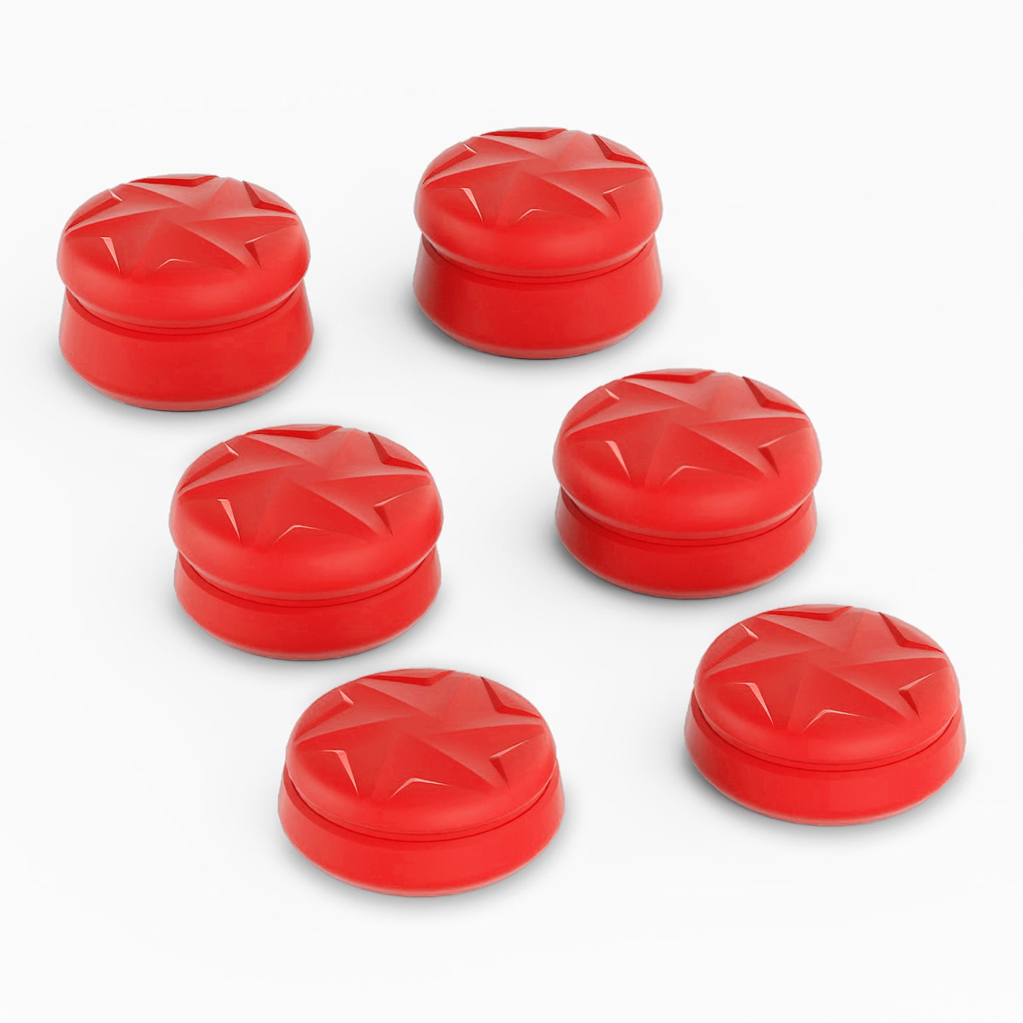 PlayVital 3 Height Razor Thumbs Cushion Caps Thumb Grips for ps5, for ps4, Thumbstick Grip Cover for Xbox Core Wireless Controller, Thumb Grip Caps for Xbox One, Elite Series 2, for Switch Pro - Passion Red - PJM3061 PlayVital
