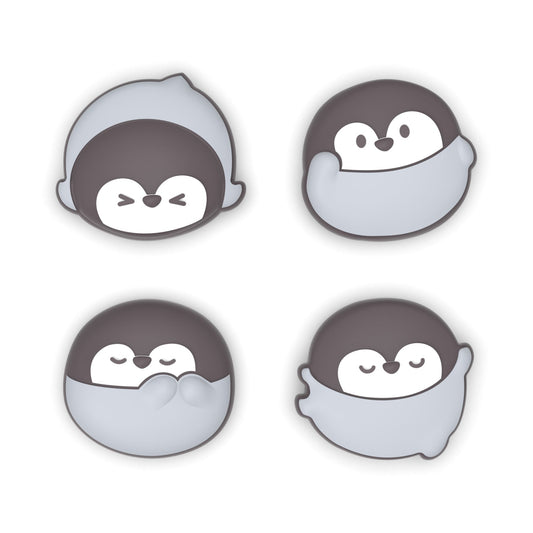 PlayVital 4 Pcs Cute Thumb Grip Caps for Nintendo Switch 2 - Cutie Penguin PlayVital