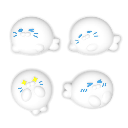 PlayVital 4 Pcs Cute Thumb Grip Caps for Nintendo Switch 2 - Cutie Seal Squad PlayVital