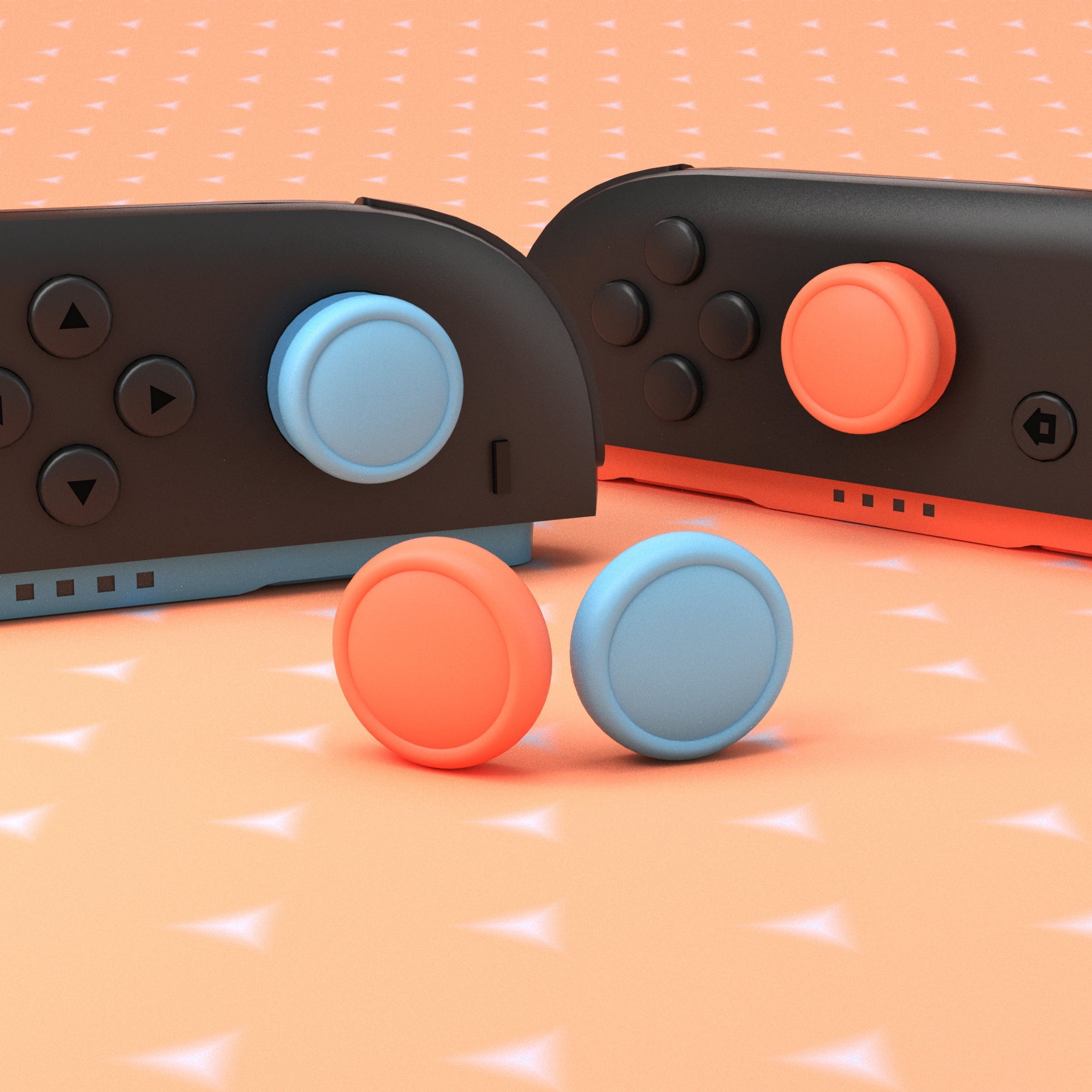 PlayVital 4Pcs Joystick Caps for Nintendo Switch 2, Silicone Thumbstick Grip Cover for Joycon 2 - Blue & Orange PlayVital