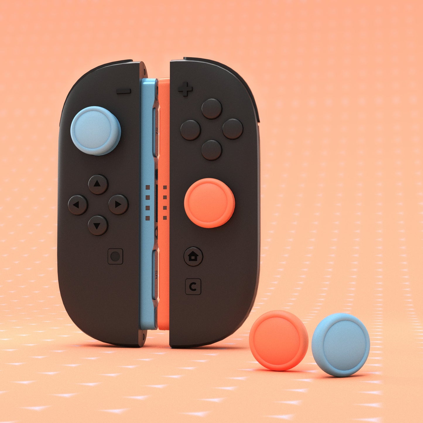 PlayVital 4Pcs Joystick Caps for Nintendo Switch 2, Silicone Thumbstick Grip Cover for Joycon 2 - Blue & Orange PlayVital