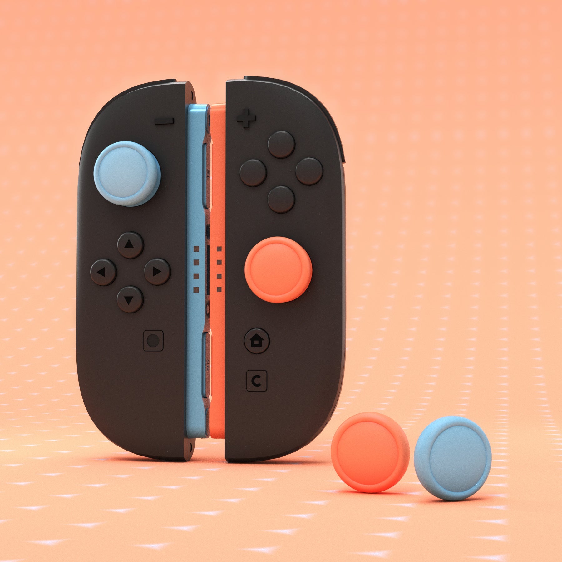 PlayVital 4Pcs Joystick Caps for Nintendo Switch 2, Silicone Thumbstick Grip Cover for Joycon 2 - Blue & Orange PlayVital