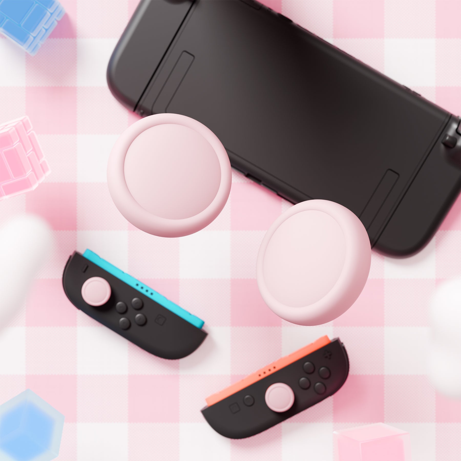 PlayVital 4Pcs Joystick Caps for Nintendo Switch 2, Silicone Thumbstick Grip Cover for Joycon 2 - Pink PlayVital