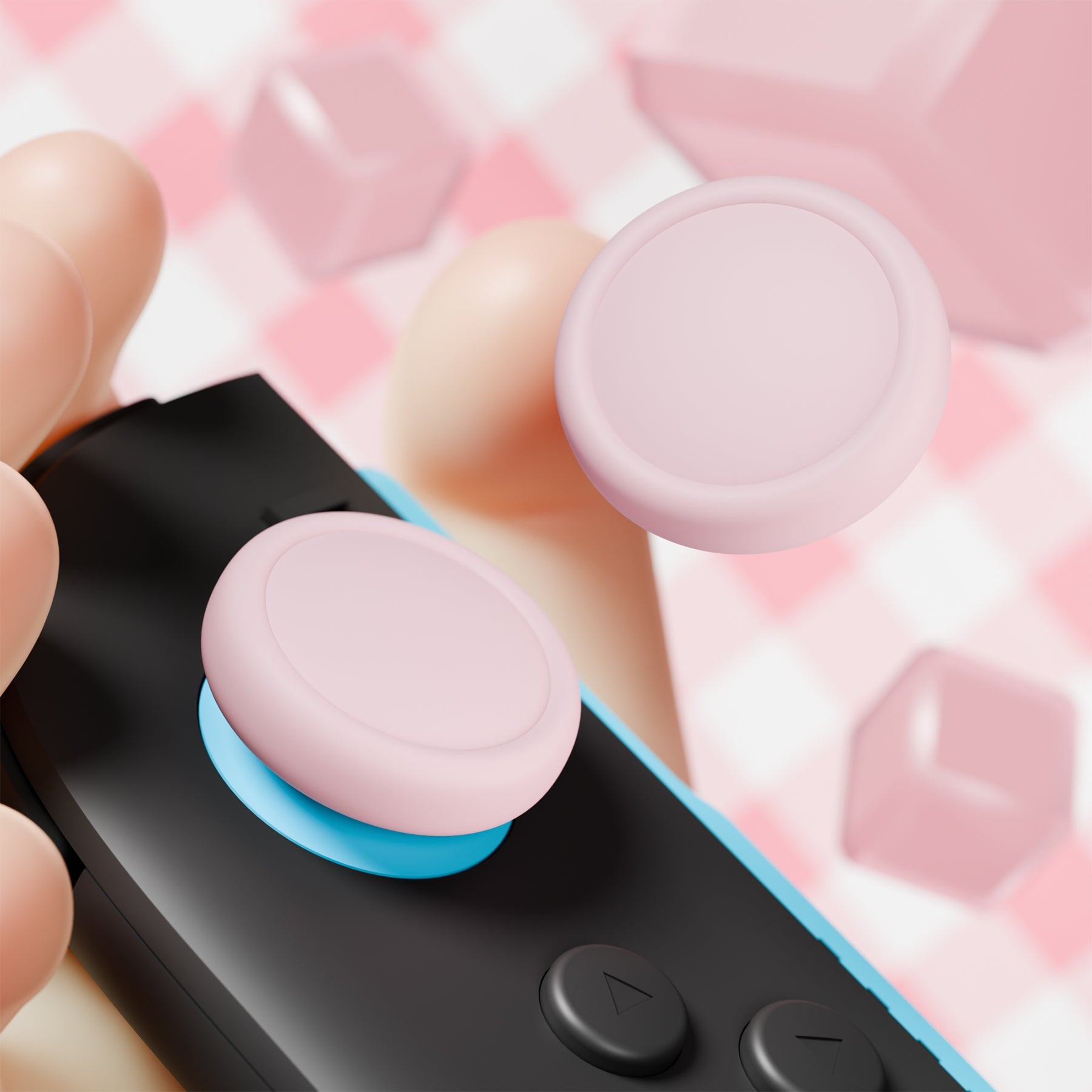 PlayVital 4Pcs Joystick Caps for Nintendo Switch 2, Silicone Thumbstick Grip Cover for Joycon 2 - Pink PlayVital