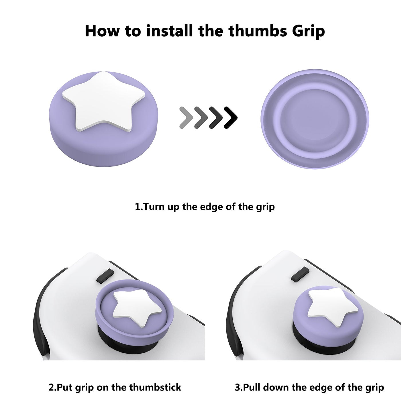 PlayVital 6 Pcs Cute Thumb Grip Caps for Nintendo Switch 2 - Happy & Gloomy Style PlayVital