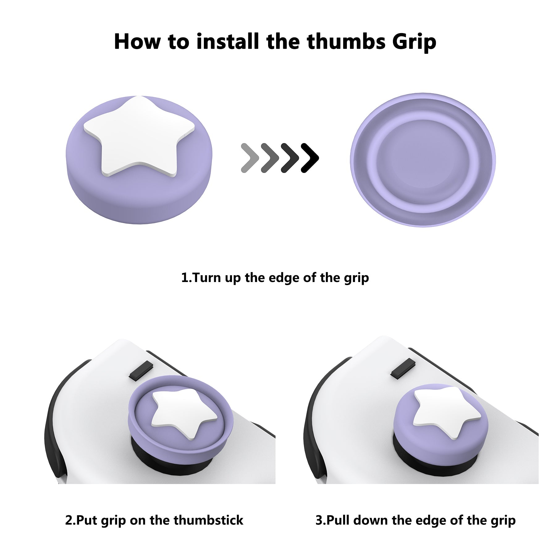 PlayVital 6 Pcs Cute Thumb Grip Caps for Nintendo Switch 2 - Happy & Gloomy Style PlayVital