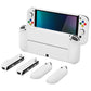 PlayVital AlterGrips Dockable Hard Shell Protective Case with Thumb Grip Caps & Button Caps for Nintendo Switch OLED - White playvital