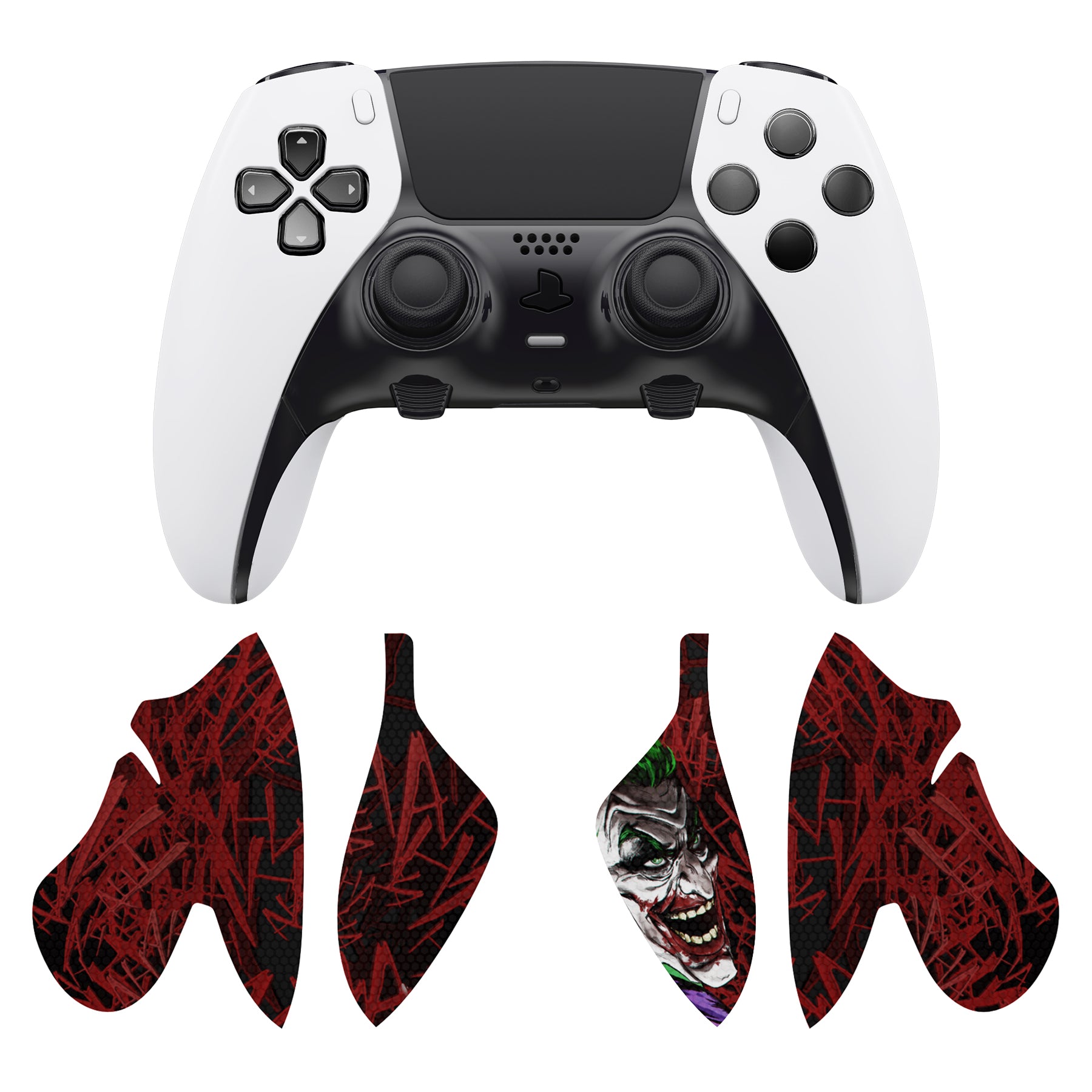 PlayVital Anti-Skid Sweat-Absorbent Controller Grip for ps5 Edge Wireless Controller, Professional Textured Soft PU Handle Grips Anti Sweat Protector for ps5 Edge Controller - Clown Hahaha - PFPJ148 PlayVital
