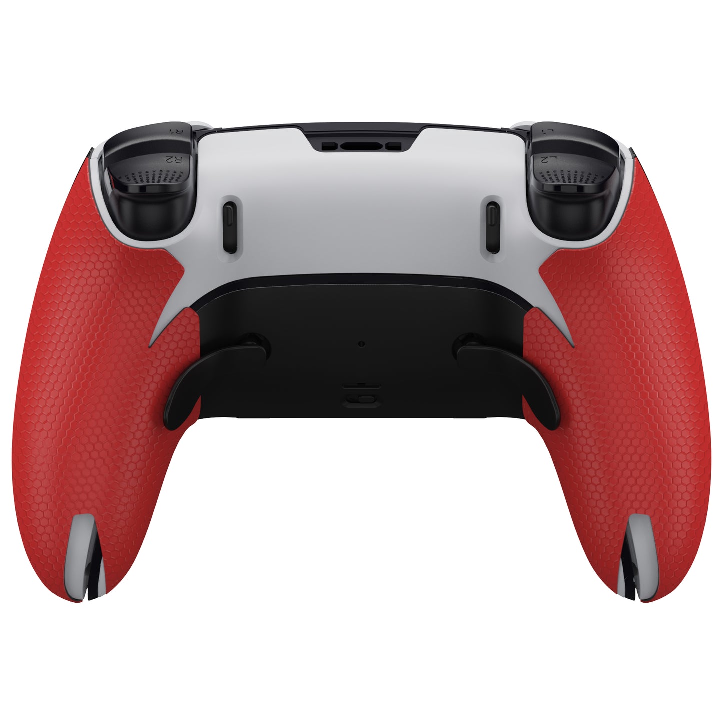 PlayVital Anti-Skid Sweat-Absorbent Controller Grip for ps5 Edge Wireless Controller, Professional Textured Soft PU Handle Grips Anti Sweat Protector for ps5 Edge Controller - Red - PFPJ147