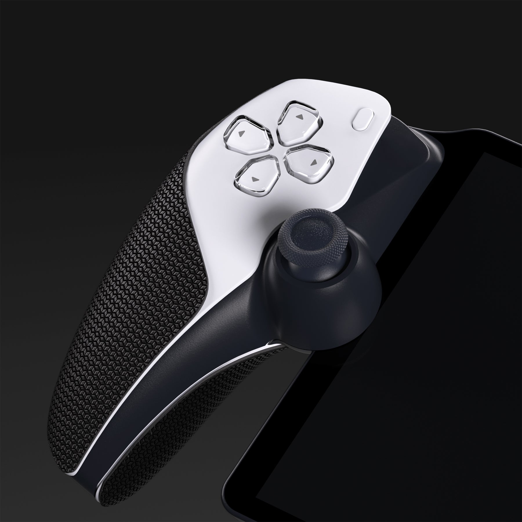 PlayVital Hexagonal Diamond Pattern Premium Anti-Slip Grips for PS Portal Remote Player - Black - EJKPPM001 PlayVital