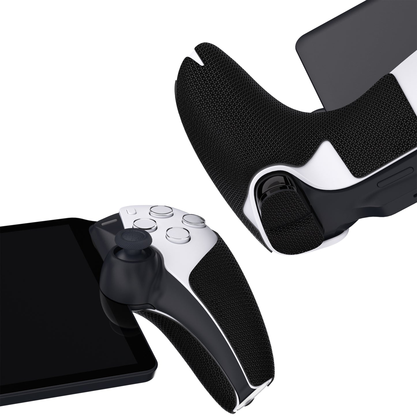PlayVital Hexagonal Diamond Pattern Premium Anti-Slip Grips for PS Portal Remote Player - Black - EJKPPM001 PlayVital
