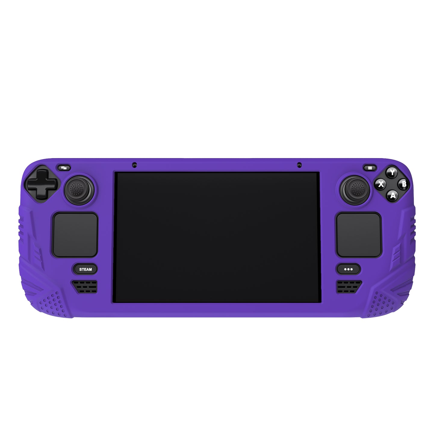 PlayVital Armor Series Protective Case for Steam Deck LCD, Soft Cover Silicone Protector for Steam Deck with Back Button Enhancement Designed & Thumb Grips Caps - Purple - XFSDP005 PlayVital