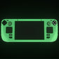 PlayVital Armor Series Soft Silicone Case Protector with Thumb Grips Caps for Steam Deck LCD - Back Button Enhancement Designed - Glow in Dark - Green - XFSDP004 PlayVital