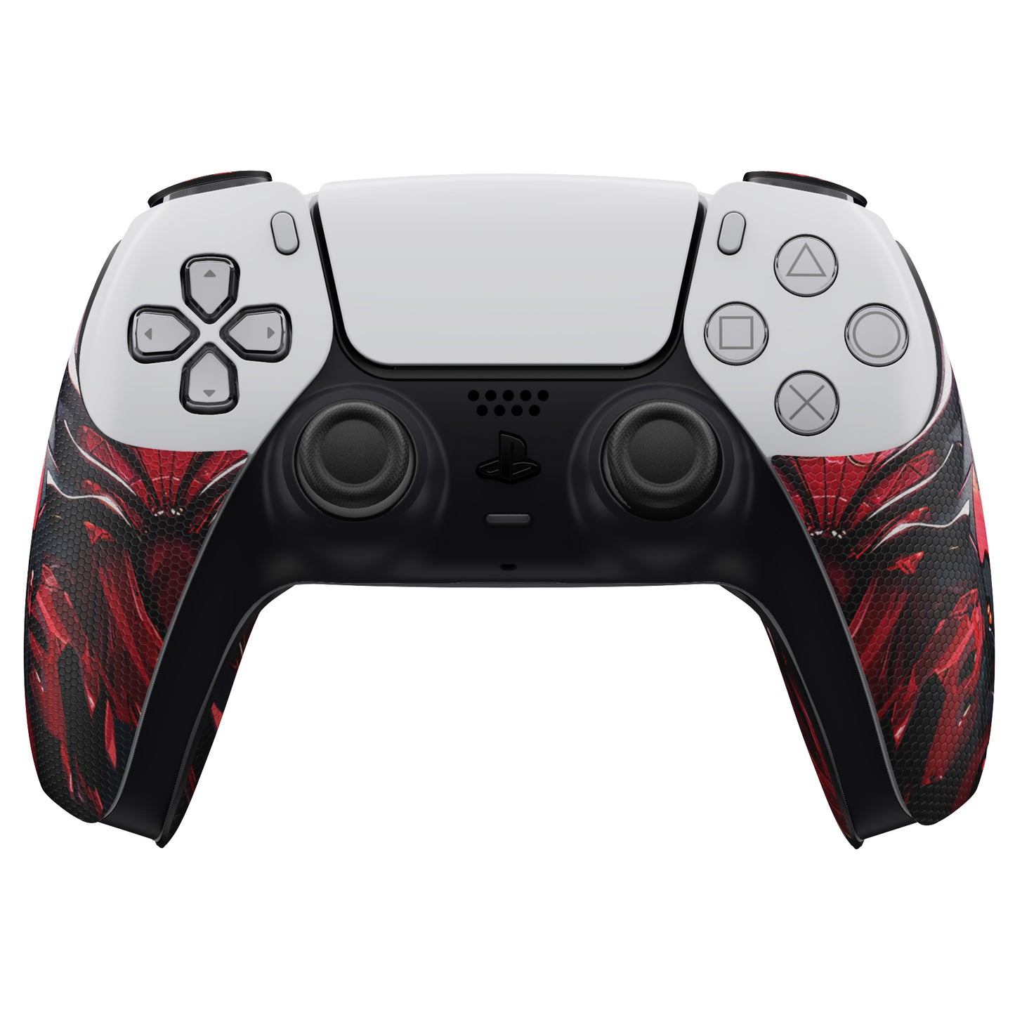 PlayVital Armored Edition Anti-Skid Sweat-Absorbent Controller Grip with Shoulder Button Trigger Stickers for PS5 Controller - Spider Armor - PFPJ157 PlayVital