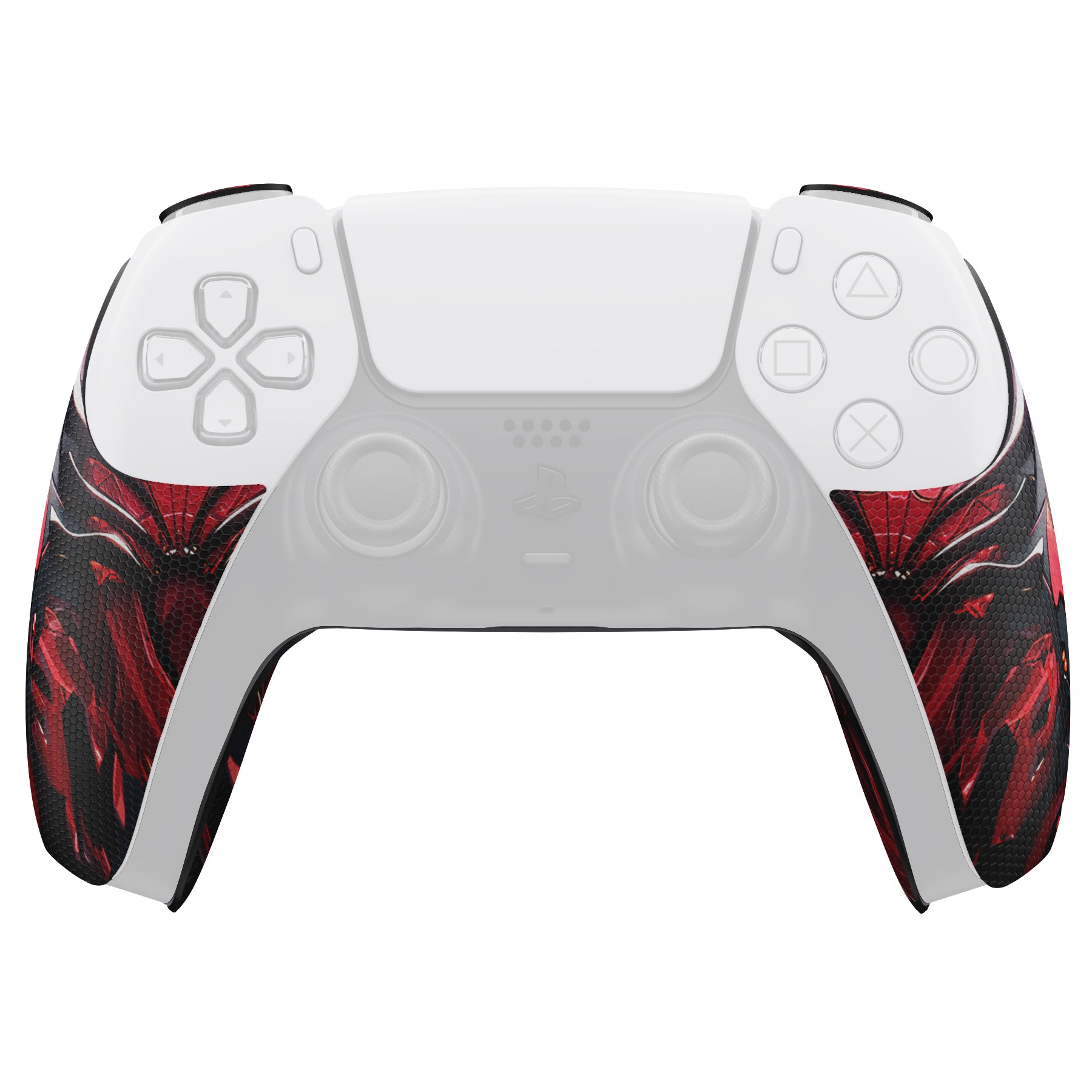 PlayVital Armored Edition Anti-Skid Sweat-Absorbent Controller Grip with Shoulder Button Trigger Stickers for PS5 Controller - Spider Armor - PFPJ157 PlayVital