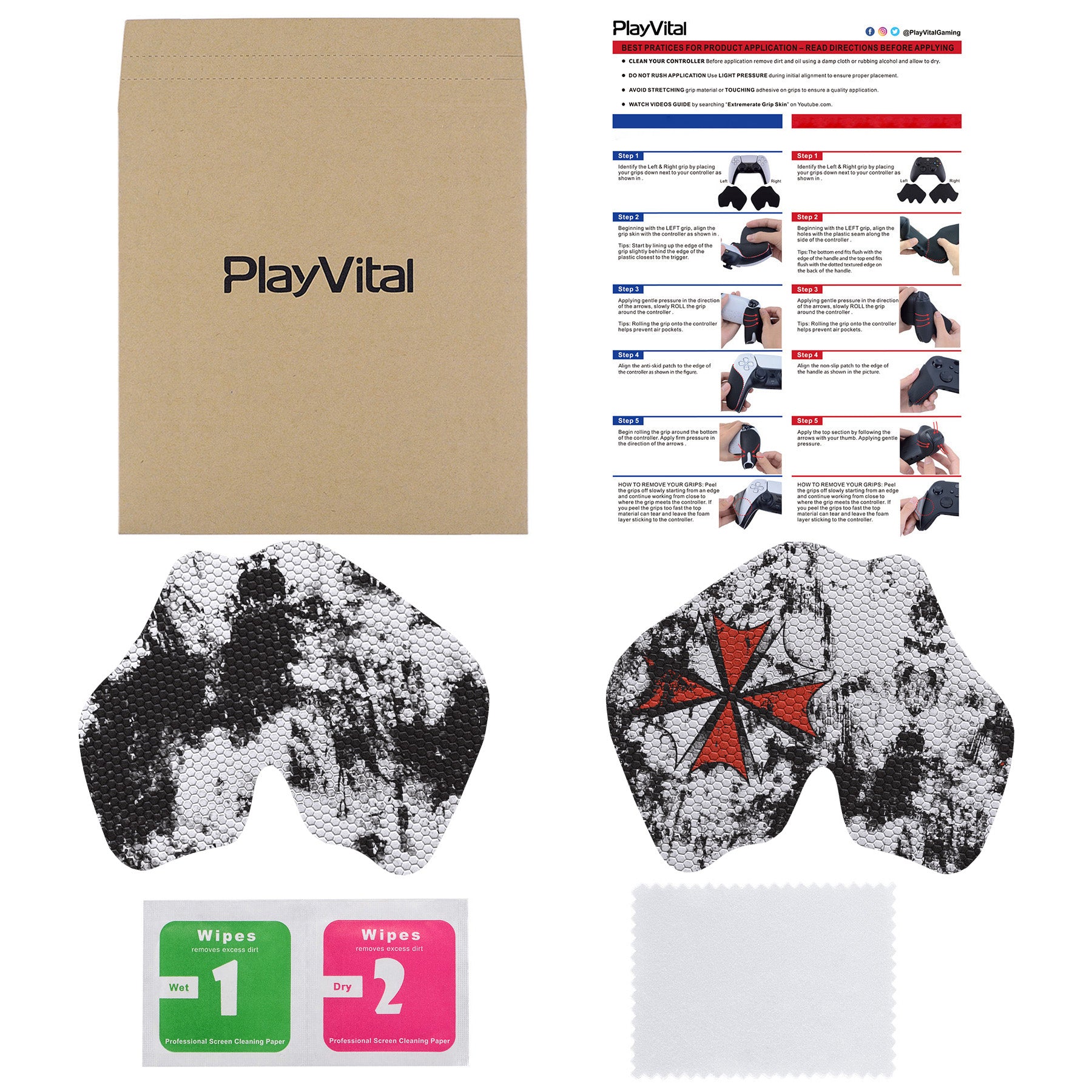 PlayVital Biohazard Anti-Skid Sweat-Absorbent Controller Grip for PS5 Controller - PFPJ133 PlayVital