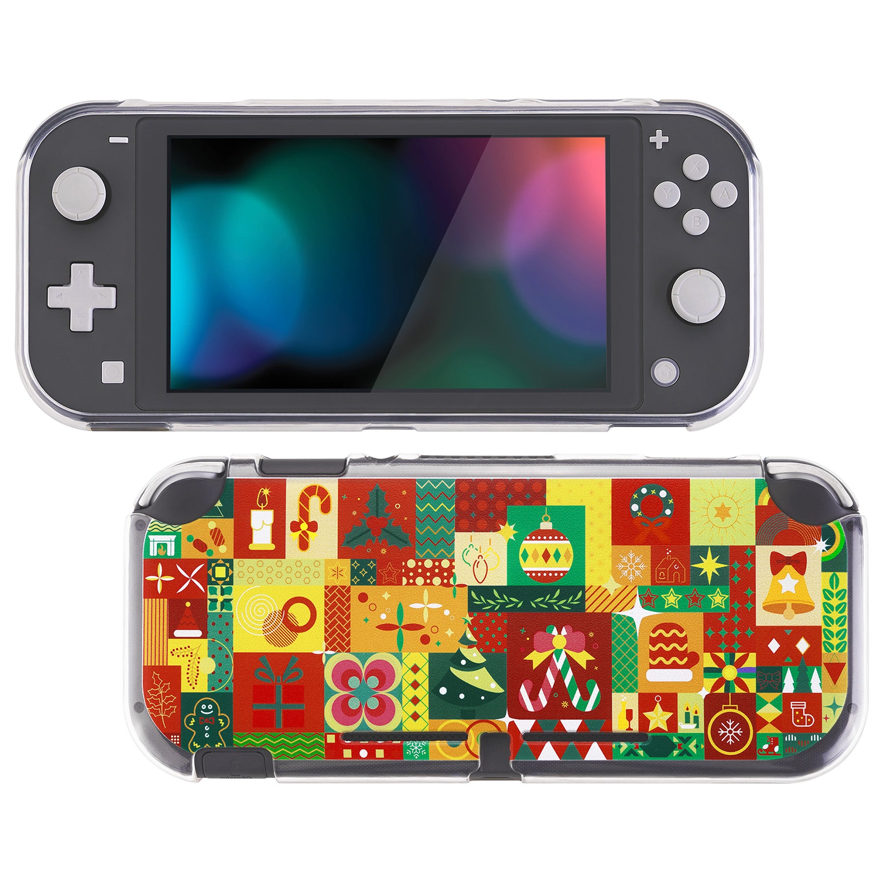 PlayVital Nintendo Switch Lite Custom Protective Case - Christmas Wrap