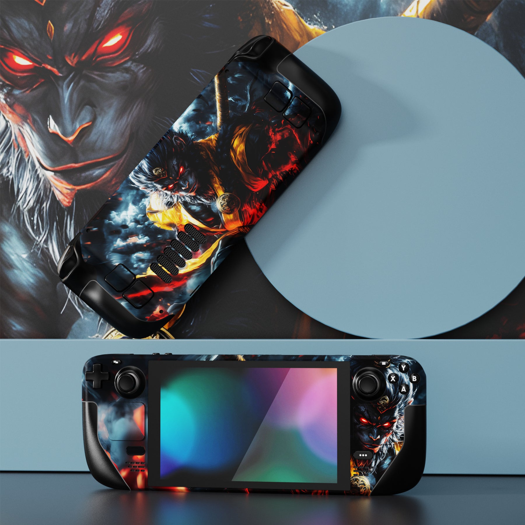 PlayVital Custom Full Set Protective Skin Decal for Steam Deck LCD & OLED - Cloudstorm Wukong PlayVital