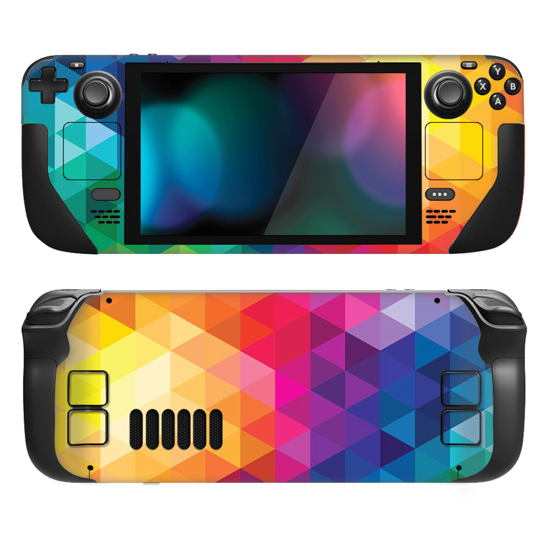 PlayVital Custom Full Set Protective Skin Decal for Steam Deck LCD & OLED -  Colorful Triangle - SDTM002G2 playvital