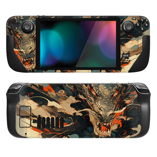 PlayVital Custom Full Set Protective Skin Decal for Steam Deck LCD & OLED - Dragon's Fury - SDTM094 PlayVital