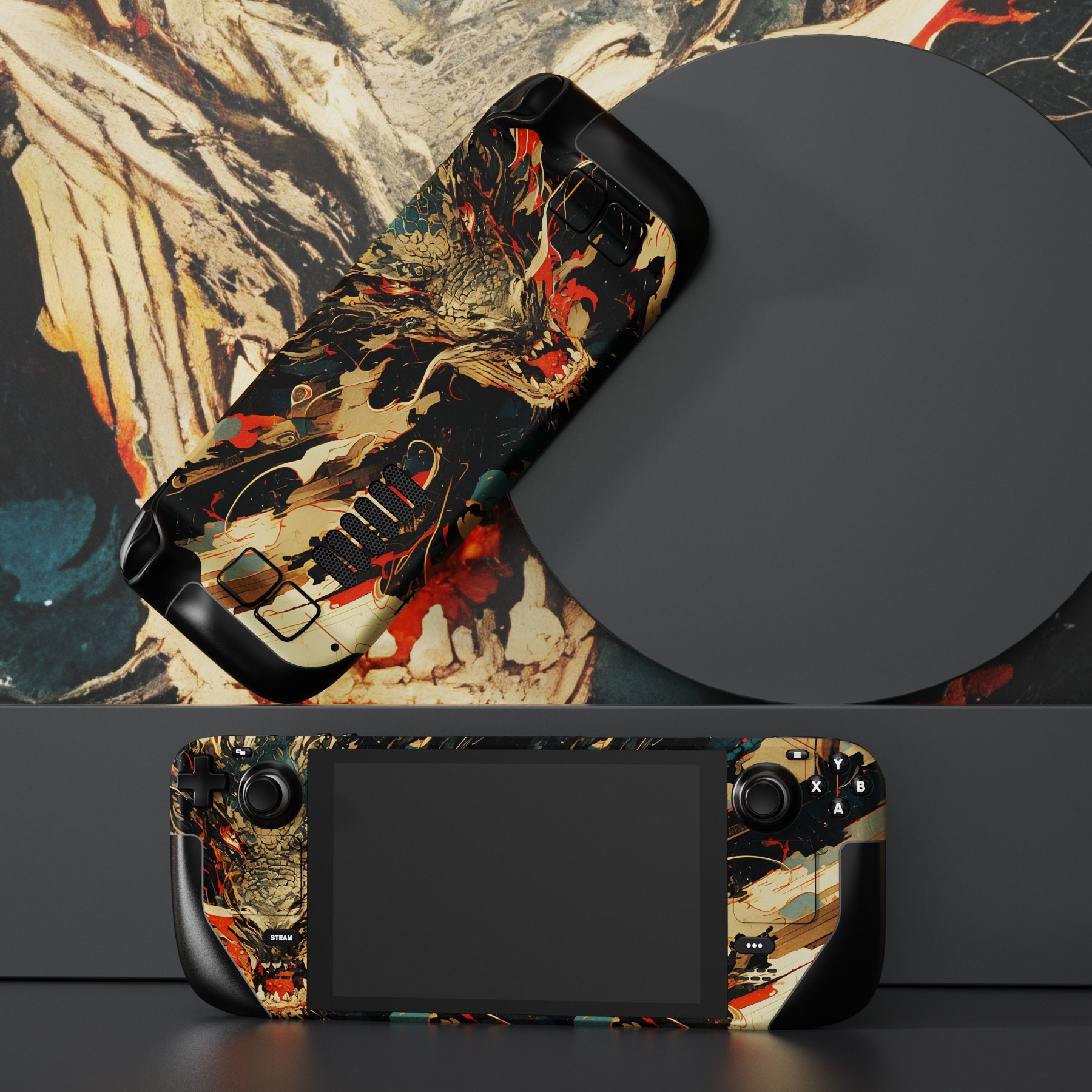 PlayVital Custom Full Set Protective Skin Decal for Steam Deck LCD & OLED - Dragon's Fury - SDTM094 PlayVital