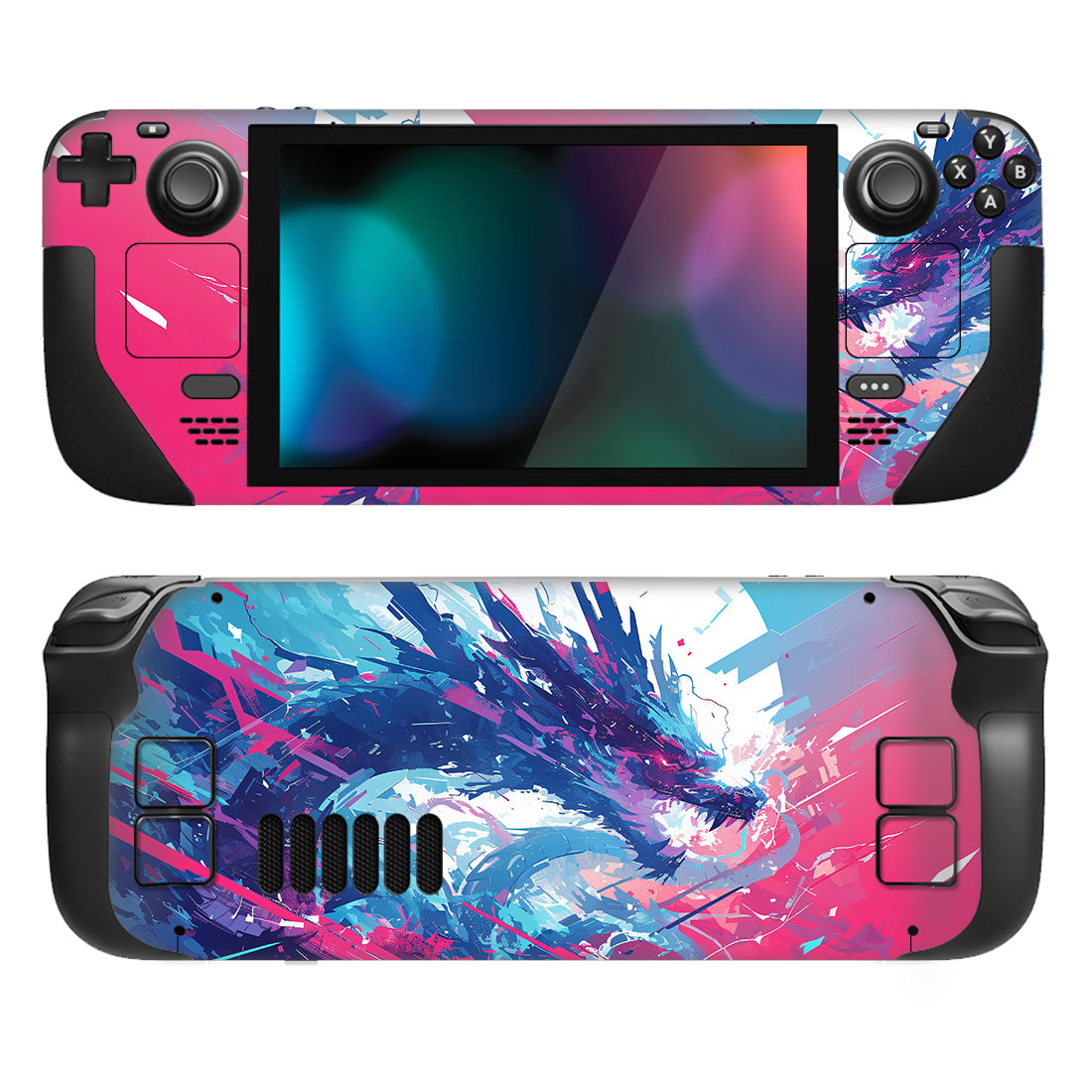 PlayVital Custom Full Set Protective Skin Decal for Steam Deck LCD & OLED - Neon Dragoon - SDTM089 PlayVital