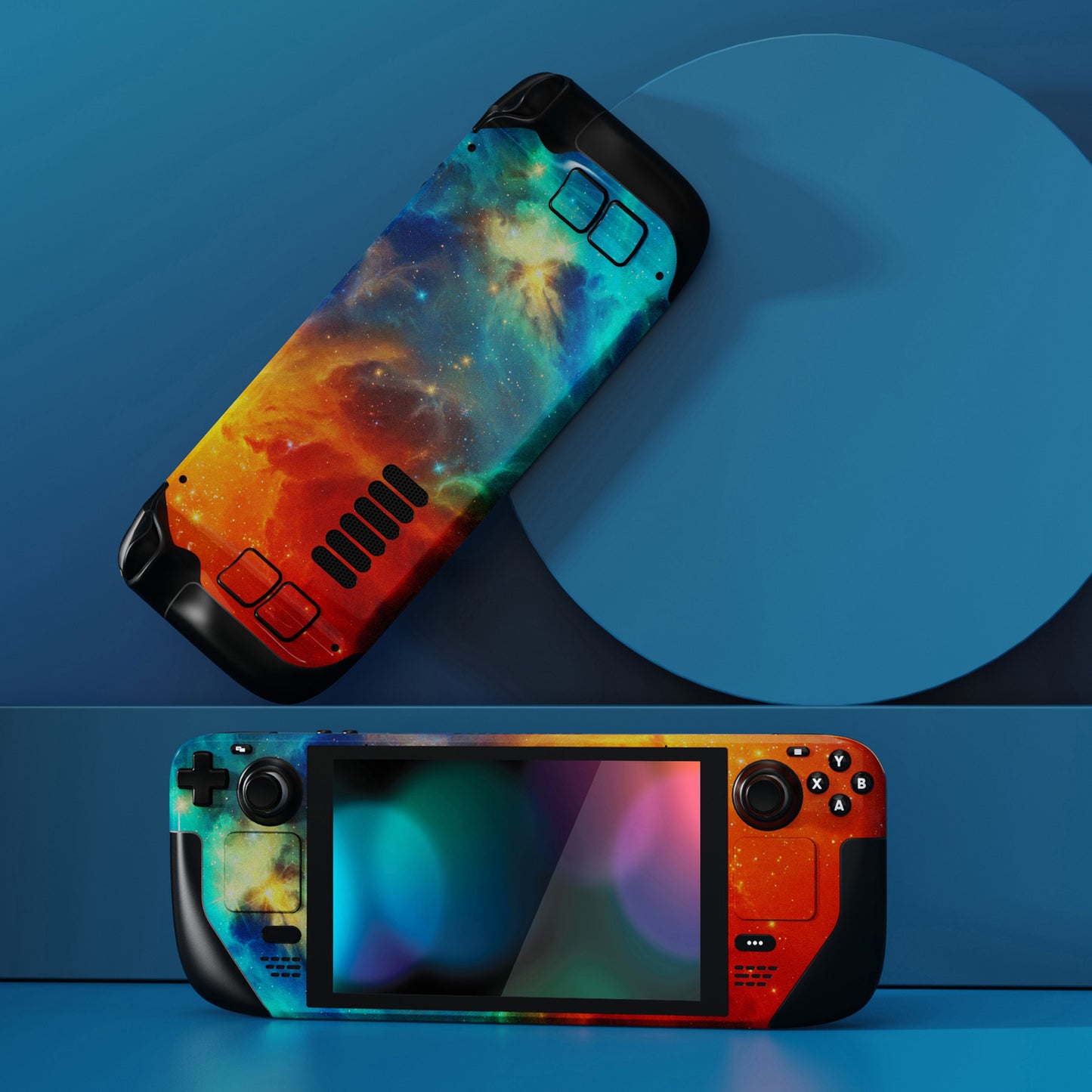 PlayVital Custom Full Set Protective Skin Decal for Steam Deck LCD & OLED - Orange Star Universe - SDTM001G2 playvital