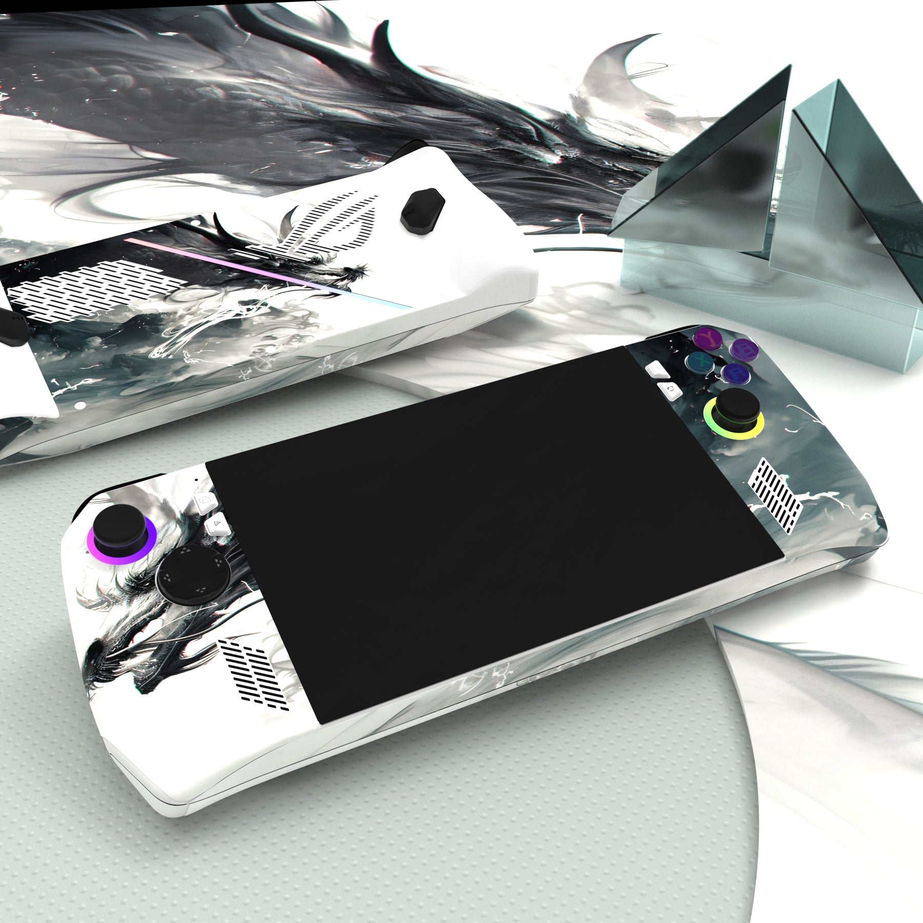 PlayVital Custom Stickers Vinyl Wraps Protective Skin Decal for ROG Ally Console - Ink Spirit Dragon - RGTM031 PlayVital