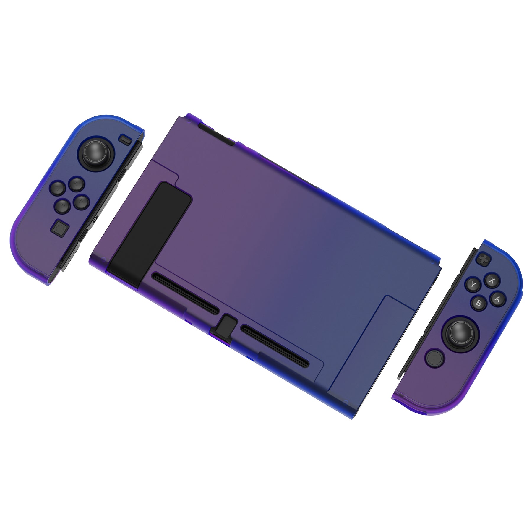 PlayVital Customized Dockable Hard Shell Protective Case for Nintendo Switch Console - Gradient Translucent Bluebell PlayVital