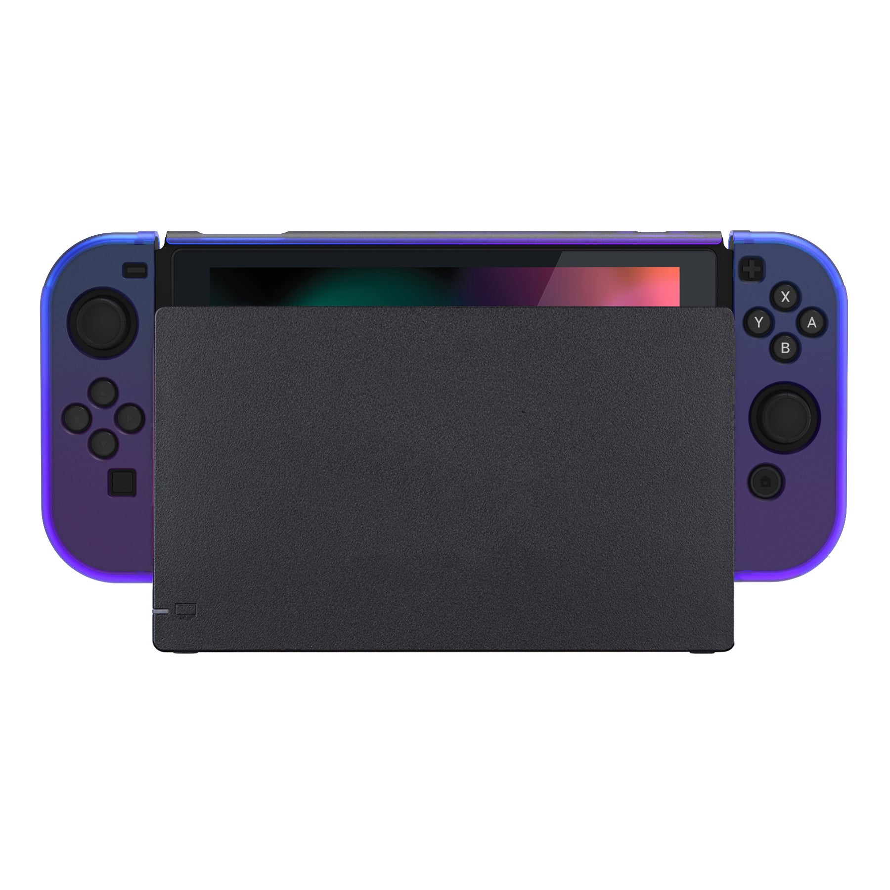 PlayVital Customized Dockable Hard Shell Protective Case for Nintendo Switch Console - Gradient Translucent Bluebell PlayVital