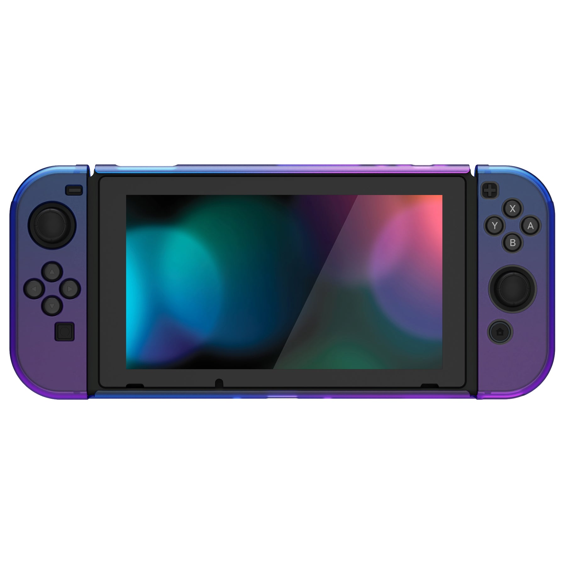 PlayVital Customized Dockable Hard Shell Protective Case for Nintendo Switch Console - Gradient Translucent Bluebell PlayVital