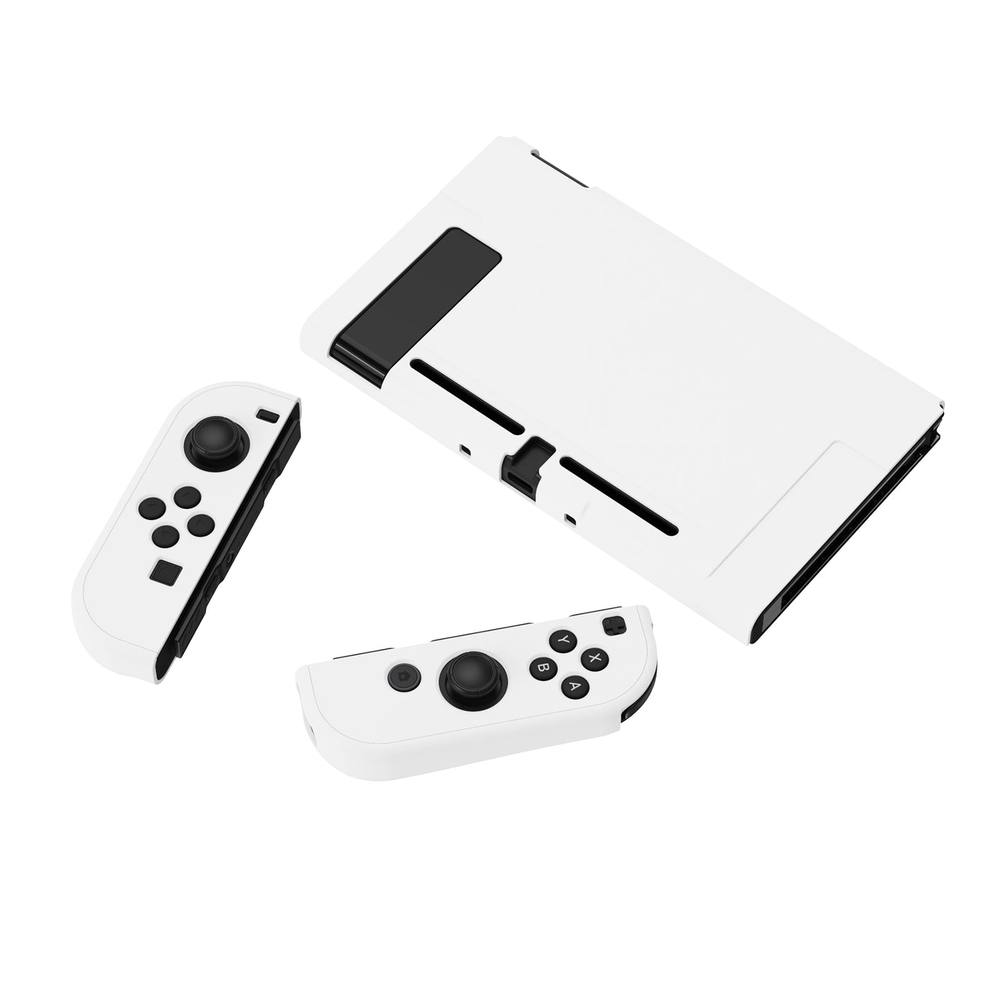 PlayVital Customized Dockable Hard Shell Protective Case for Nintendo Switch Console - White PlayVital