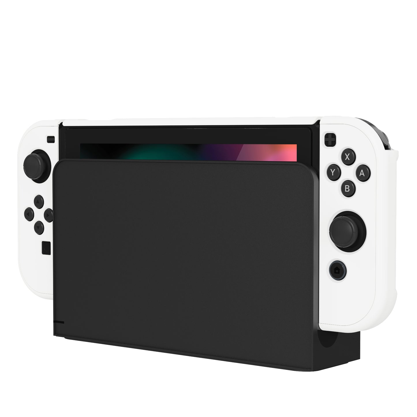 PlayVital Customized Dockable Hard Shell Protective Case for Nintendo Switch Console - White PlayVital