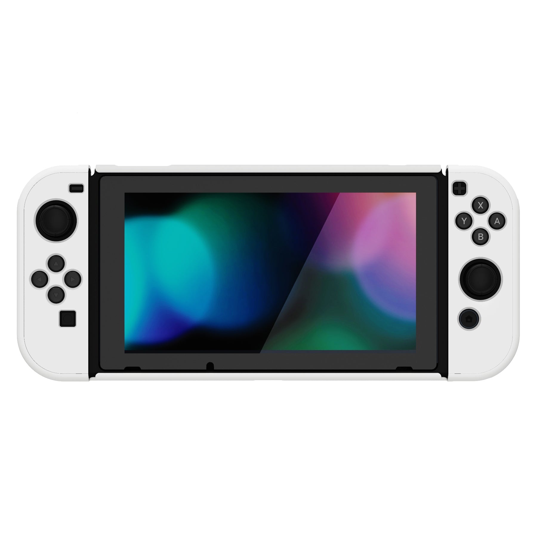 PlayVital Customized Dockable Hard Shell Protective Case for Nintendo Switch Console - White PlayVital