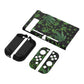 PlayVital Customized Dockable Hard Shell Protective Case with Colorful ABXY Direction Button Caps for Nintendo Switch Console - Green Weeds PlayVital